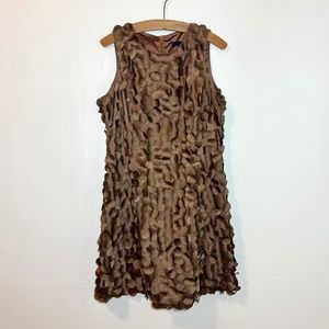 Ryu brand brown textured dress size large festive holiday event wedding